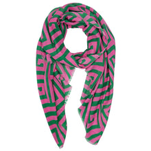 Load image into Gallery viewer, Pink Geometric Print Scarf
