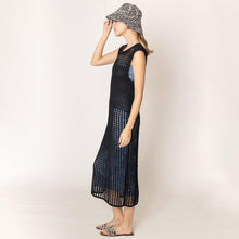 Load image into Gallery viewer, Black Chest Blocked Crochet Long Dress
