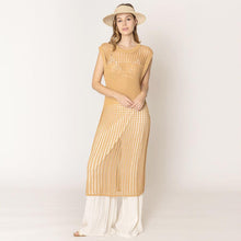 Load image into Gallery viewer, Camel Chest Blocked Crochet Long Dress
