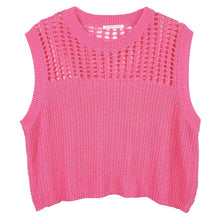 Load image into Gallery viewer, Pink Chest Blocked Crochet Poncho Vest
