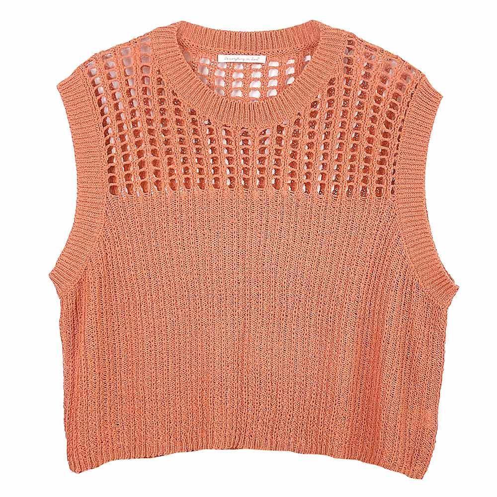 Rust Chest Blocked Crochet Poncho Vest - Jewelry Store by Erik Rayo