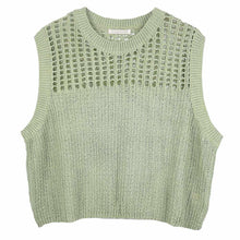 Load image into Gallery viewer, Mint Chest Blocked Crochet Poncho Vest
