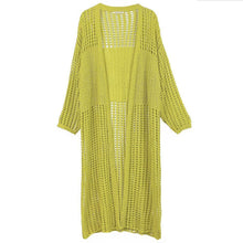 Load image into Gallery viewer, Yellow Chest Blocked Crochet Long Cardigan
