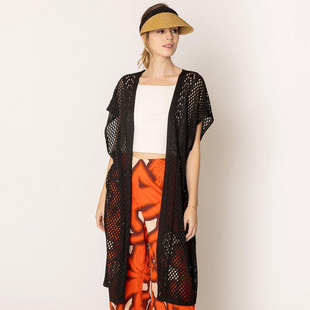 Black Mesh Kimono Poncho - Jewelry Store by Erik Rayo