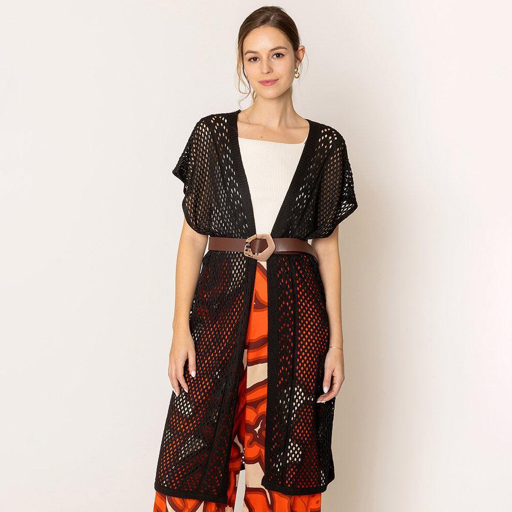 Black Mesh Kimono Poncho - Jewelry Store by Erik Rayo