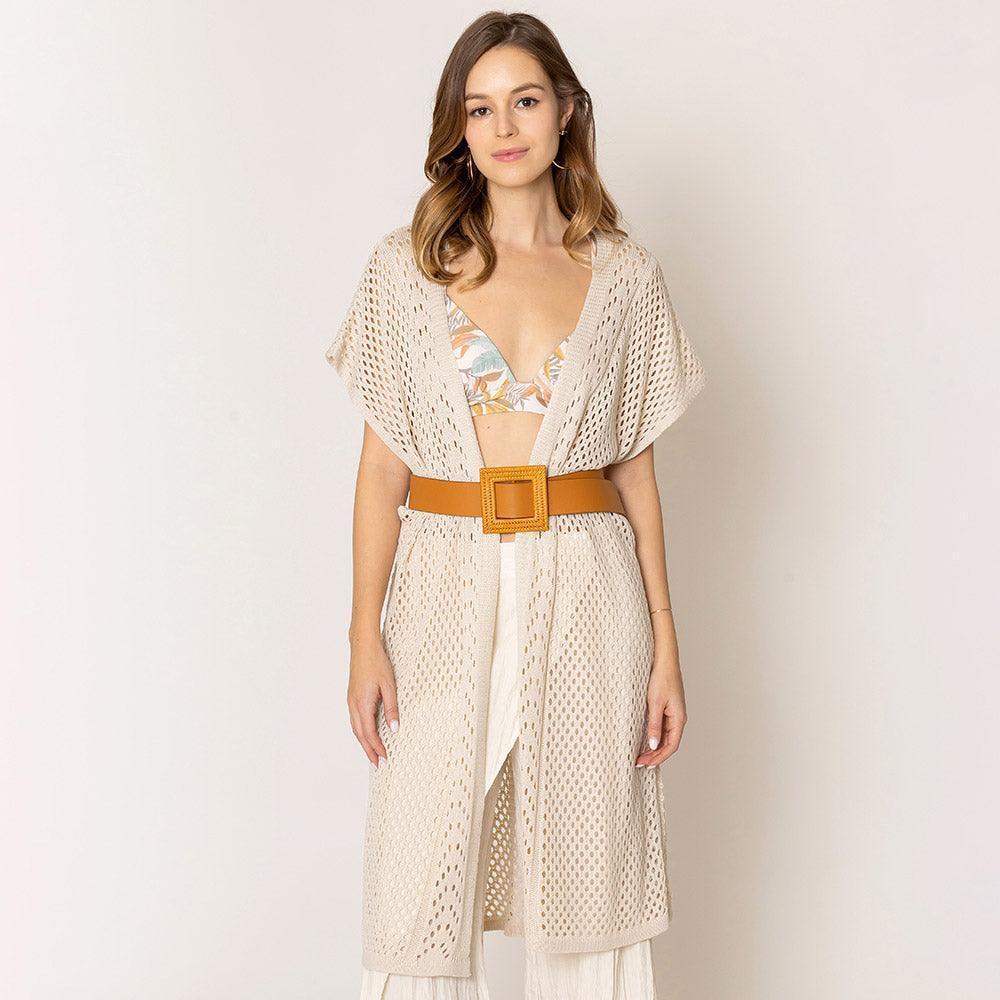 Ivory Mesh Kimono Poncho - Jewelry Store by Erik Rayo
