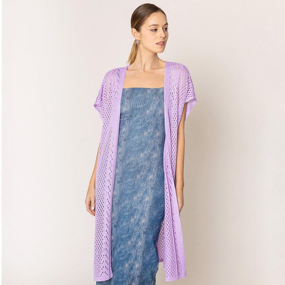 Lavender Mesh Kimono Poncho - Jewelry Store by Erik Rayo