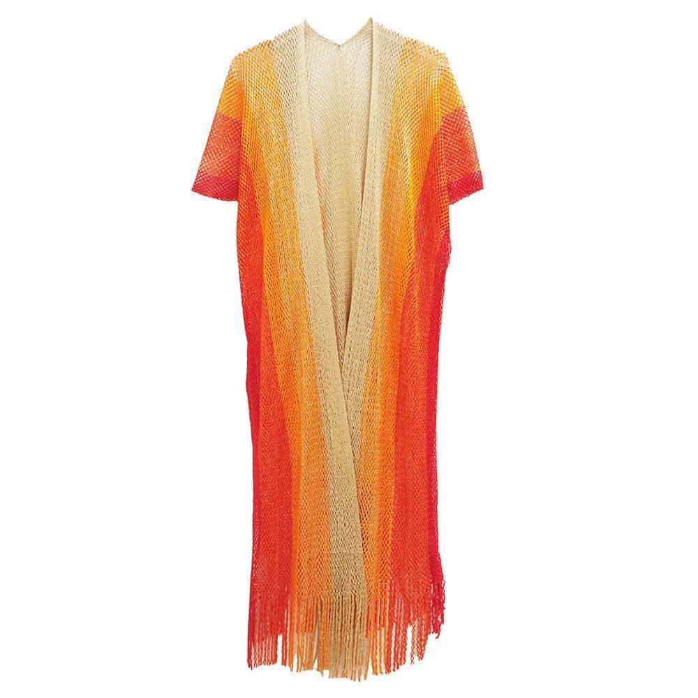 Orange Two Tone Lurex Kimono Poncho - Jewelry Store by Erik Rayo