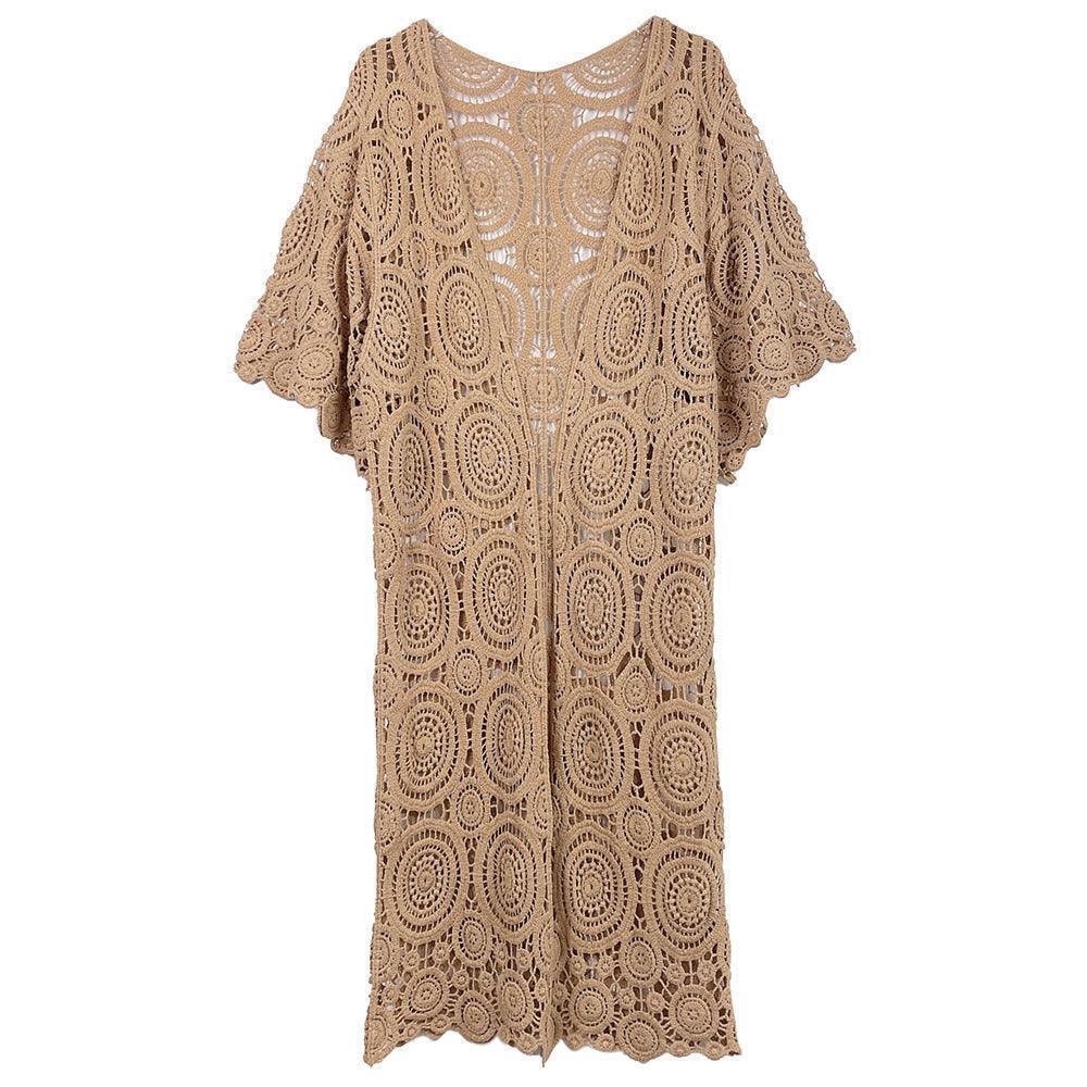 Camel Crochet Cardigan Poncho - Jewelry Store by Erik Rayo
