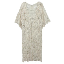 Load image into Gallery viewer, Ivory Crochet Cardigan Poncho
