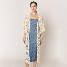 Load image into Gallery viewer, Ivory Crochet Cardigan Poncho
