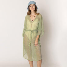 Load image into Gallery viewer, Green Lurex String Poncho
