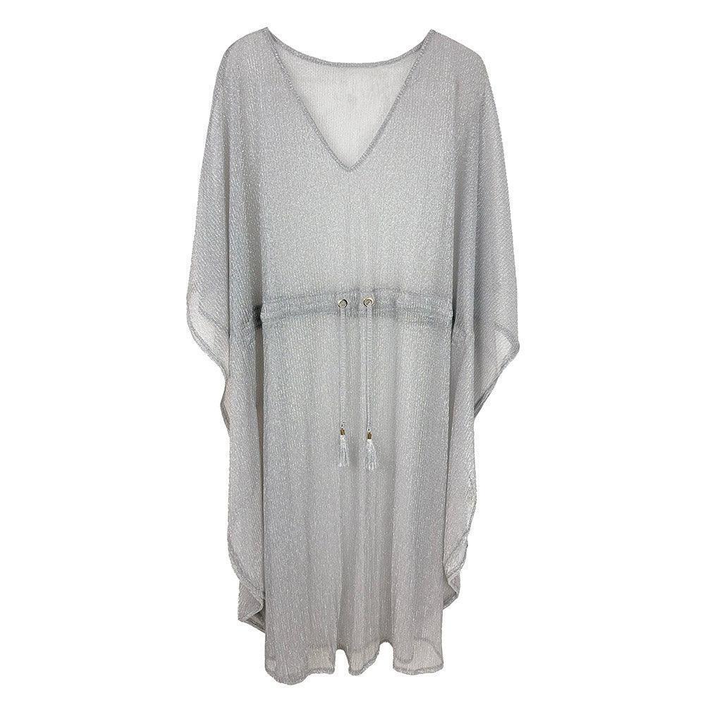Silver Lurex String Poncho - Jewelry Store by Erik Rayo