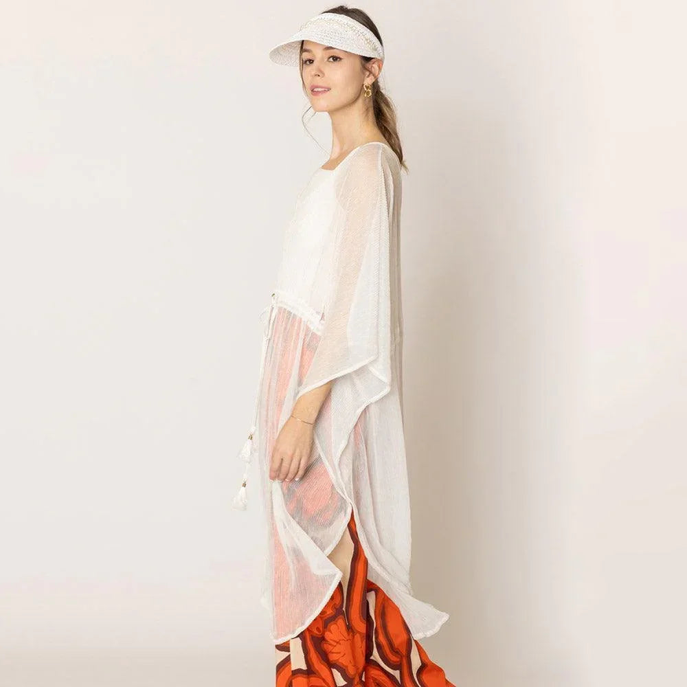 White Lurex String Poncho - Jewelry Store by Erik Rayo