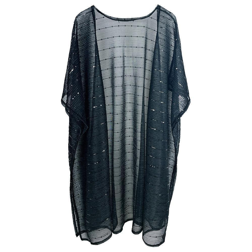 Black Lurex Kimono Poncho - Jewelry Store by Erik Rayo