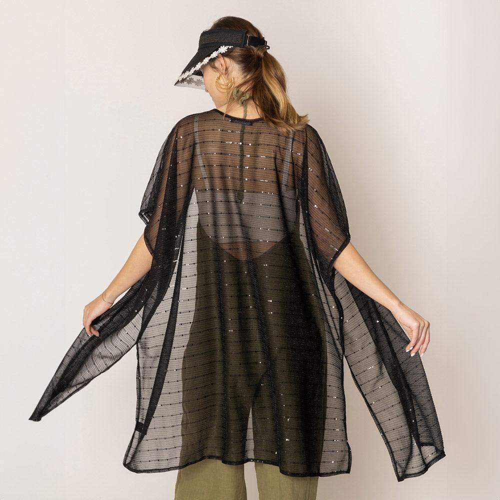 Black Lurex Kimono Poncho - Jewelry Store by Erik Rayo