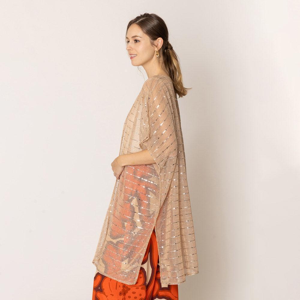 Gold Lurex Kimono Poncho - Jewelry Store by Erik Rayo