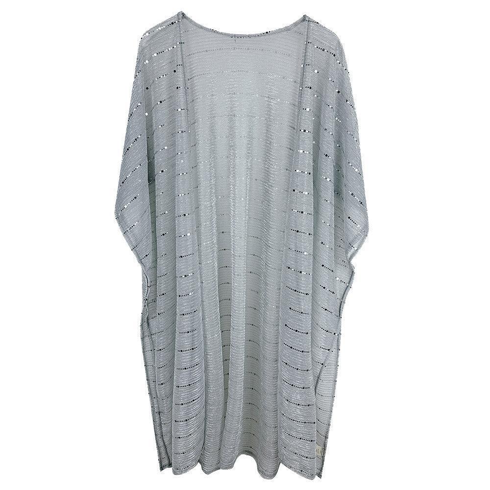 Silver Lurex Kimono Poncho - Jewelry Store by Erik Rayo