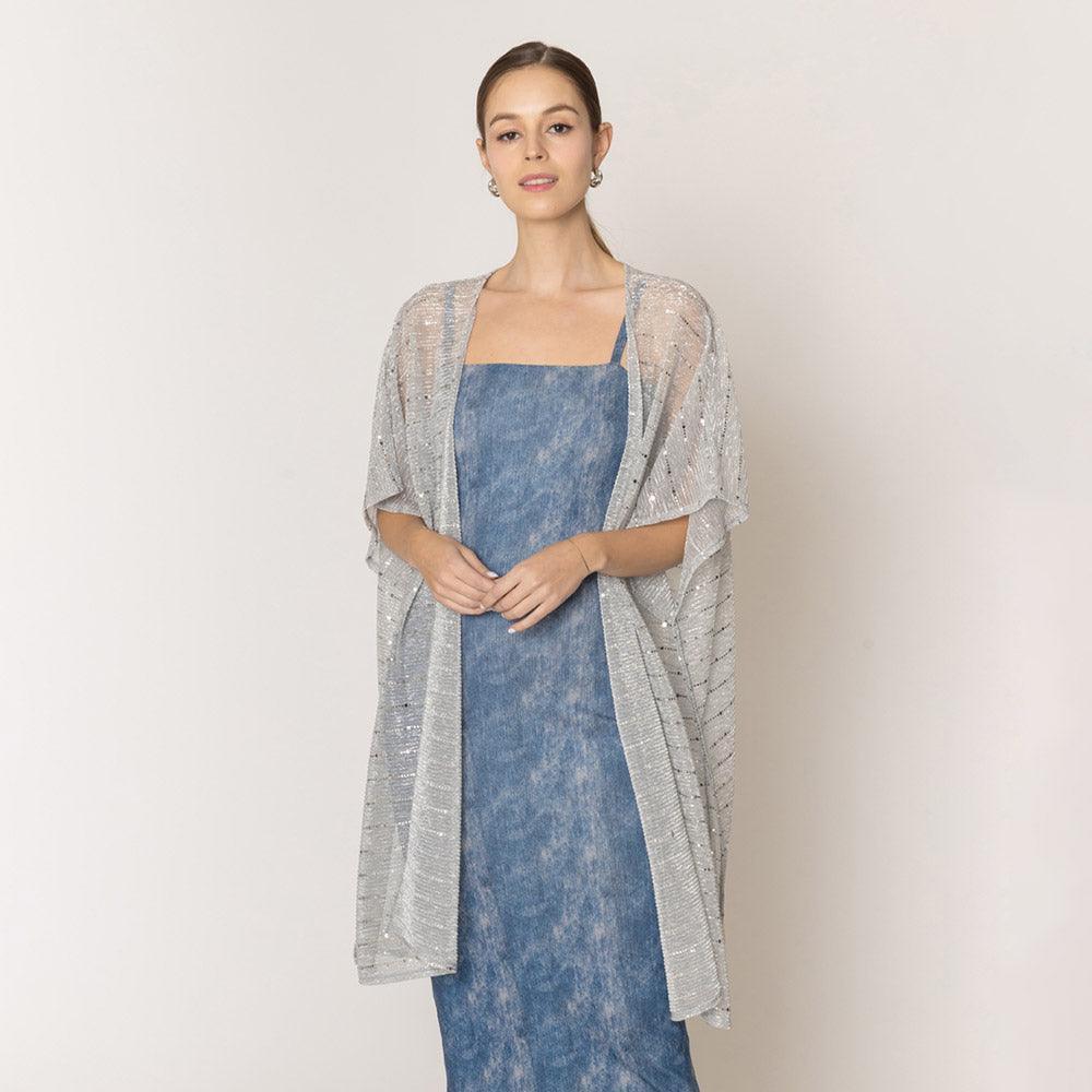 Silver Lurex Kimono Poncho - Jewelry Store by Erik Rayo