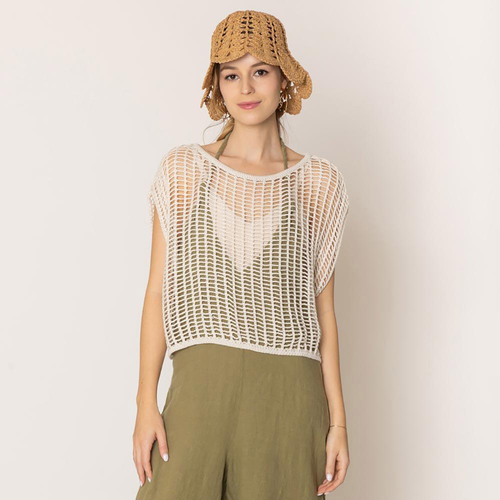 Ivory Crochet Poncho Vest - Jewelry Store by Erik Rayo