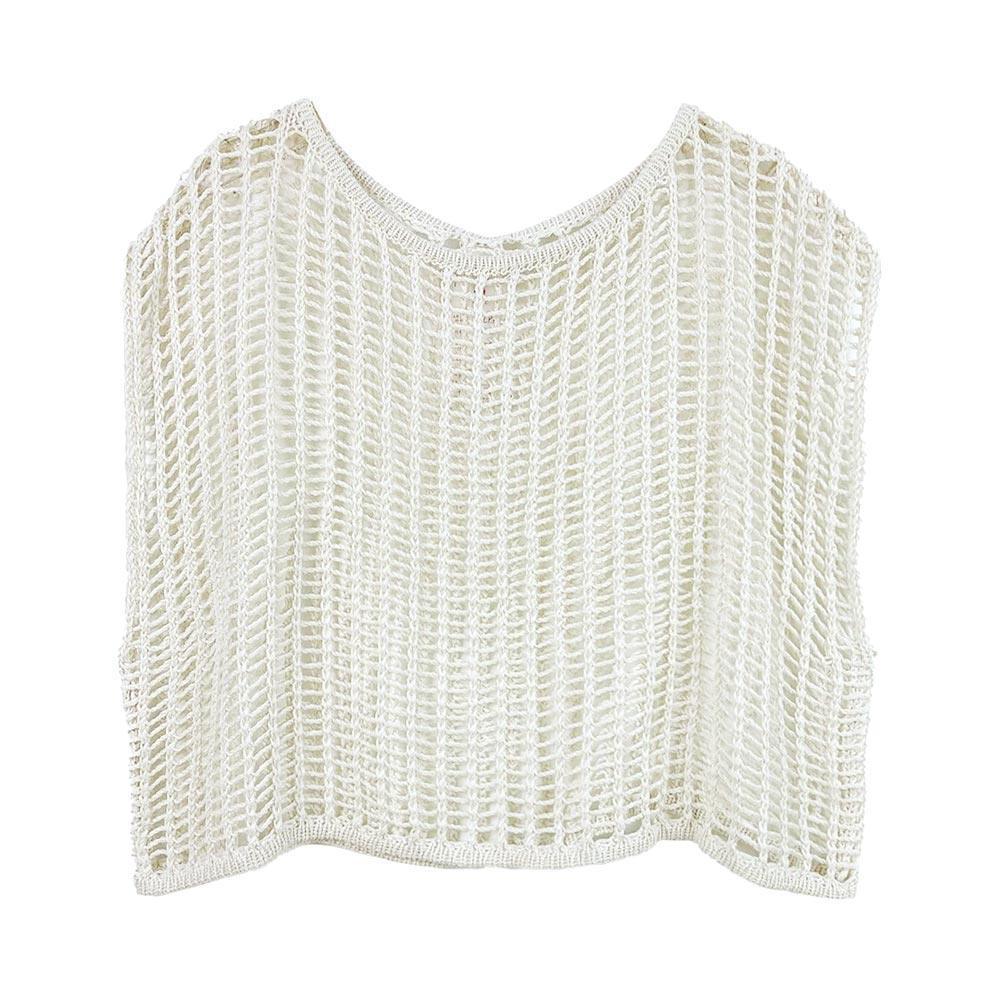 Ivory Crochet Poncho Vest - Jewelry Store by Erik Rayo