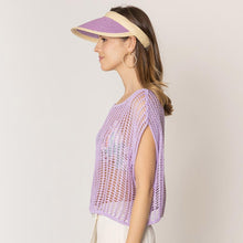 Load image into Gallery viewer, Lavender Crochet Poncho Vest
