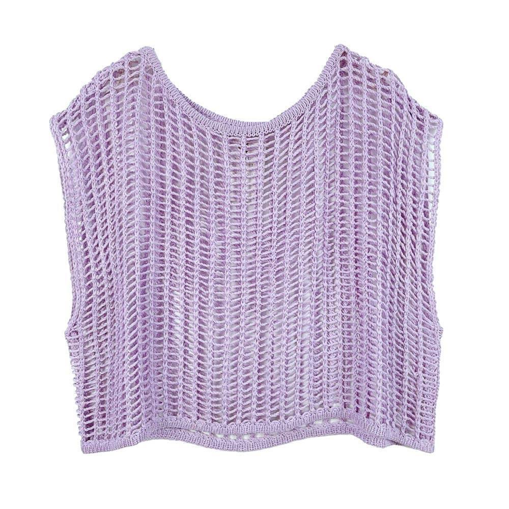 Lavender Crochet Poncho Vest - Jewelry Store by Erik Rayo