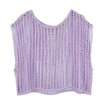 Load image into Gallery viewer, Lavender Crochet Poncho Vest
