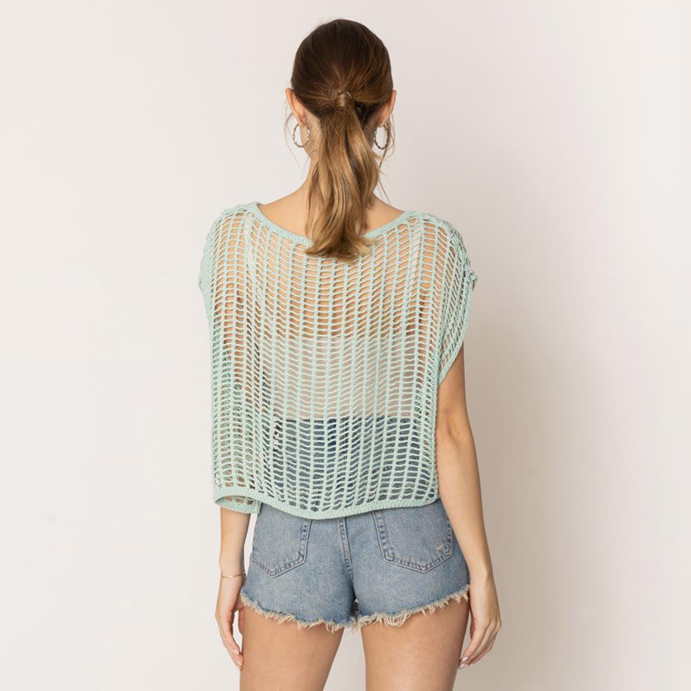 Mint Crochet Poncho Vest - Jewelry Store by Erik Rayo