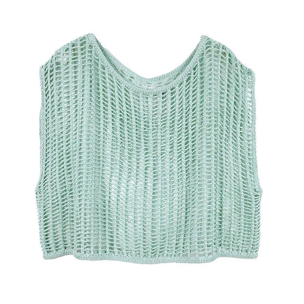Mint Crochet Poncho Vest - Jewelry Store by Erik Rayo