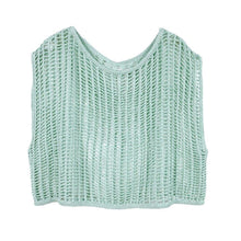 Load image into Gallery viewer, Mint Crochet Poncho Vest
