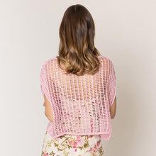 Load image into Gallery viewer, Pink Crochet Poncho Vest
