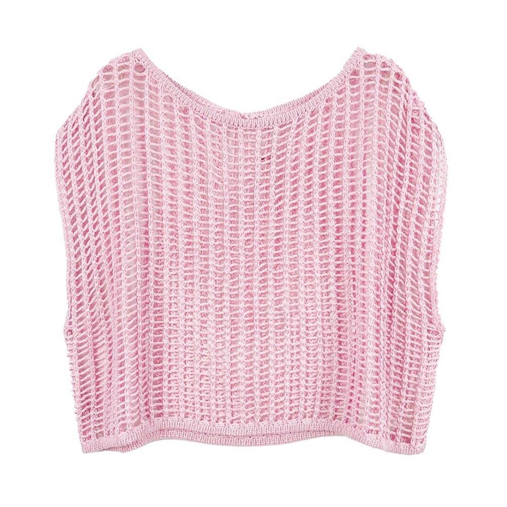 Pink Crochet Poncho Vest - Jewelry Store by Erik Rayo