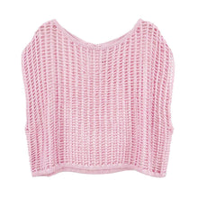 Load image into Gallery viewer, Pink Crochet Poncho Vest
