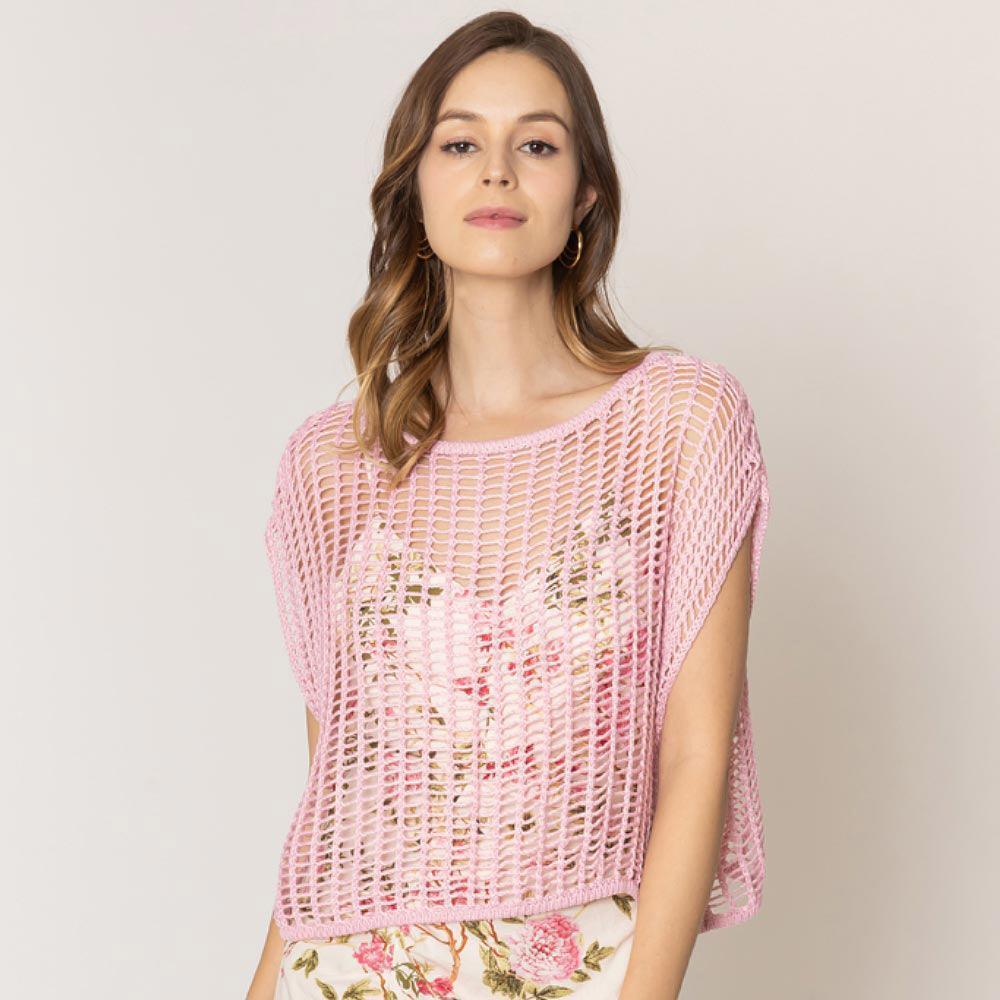 Pink Crochet Poncho Vest - Jewelry Store by Erik Rayo