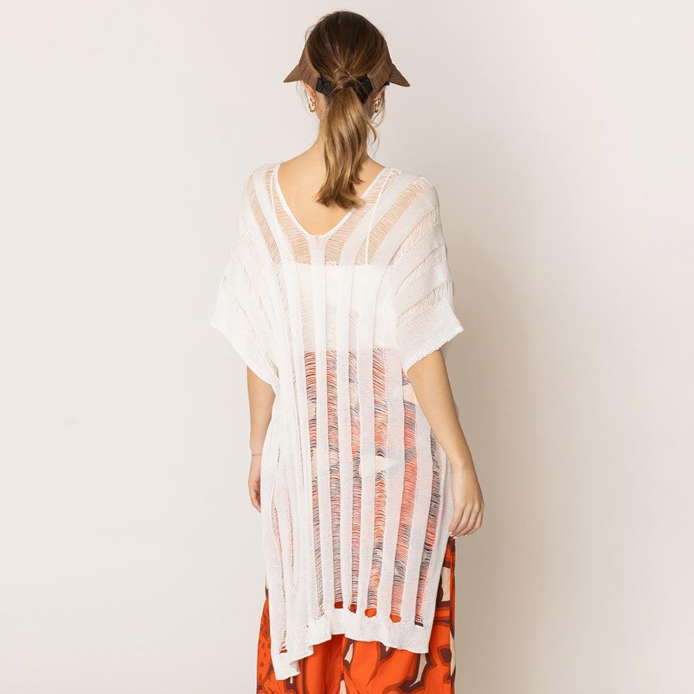 White Crochet Poncho - Jewelry Store by Erik Rayo