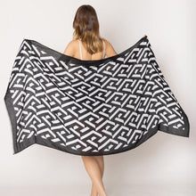 Load image into Gallery viewer, Black Geometric Print Scarf
