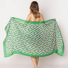 Load image into Gallery viewer, Green Geometric Print Scarf
