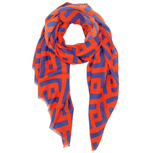 Load image into Gallery viewer, Orange Geometric Print Scarf
