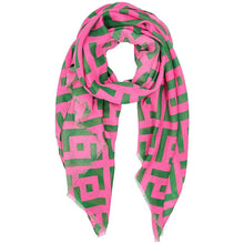 Load image into Gallery viewer, Pink Geometric Print Scarf
