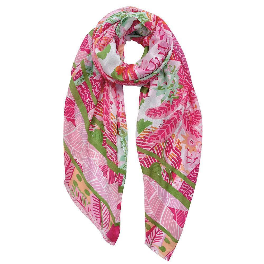 Fuchsia Floral Print Scarf - Jewelry Store by Erik Rayo