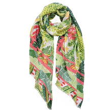 Load image into Gallery viewer, Green Floral Print Scarf
