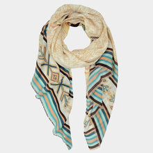 Load image into Gallery viewer, Beige Aztec Print Scarf
