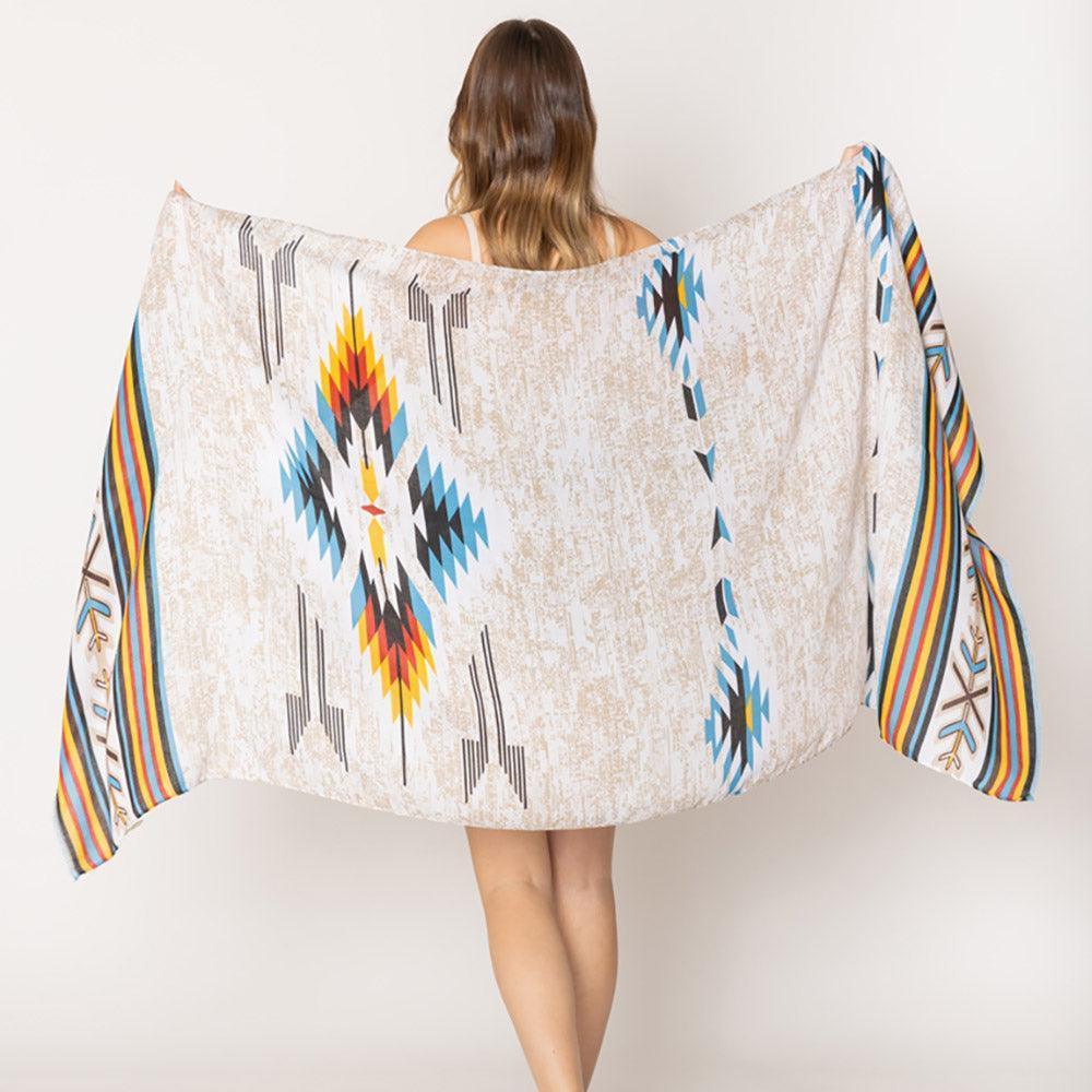 Gray Aztec Print Scarf - Jewelry Store by Erik Rayo