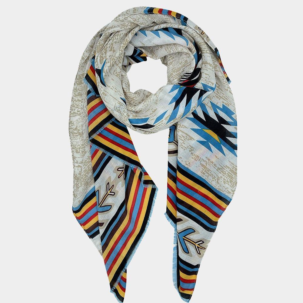 Gray Aztec Print Scarf - Jewelry Store by Erik Rayo