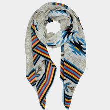 Load image into Gallery viewer, Gray Aztec Print Scarf
