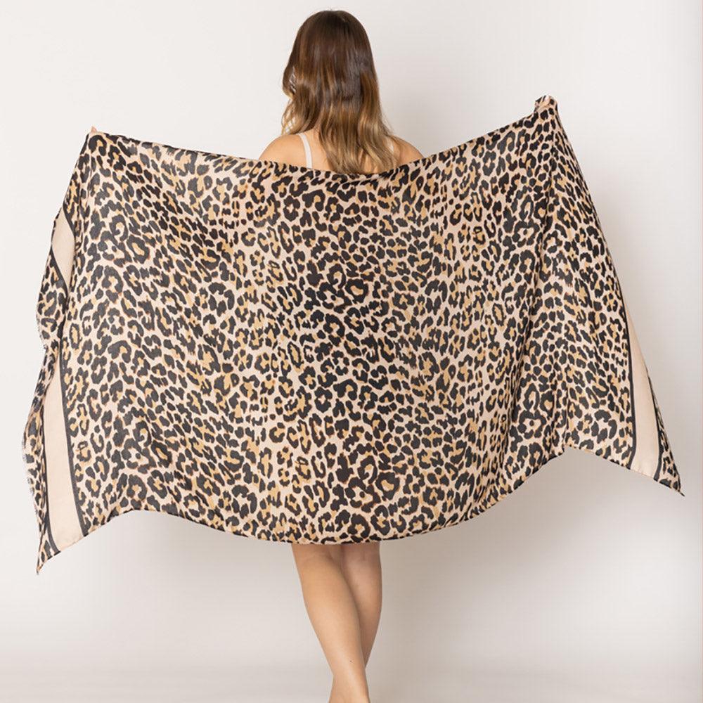 Brown Animal Print Scarf