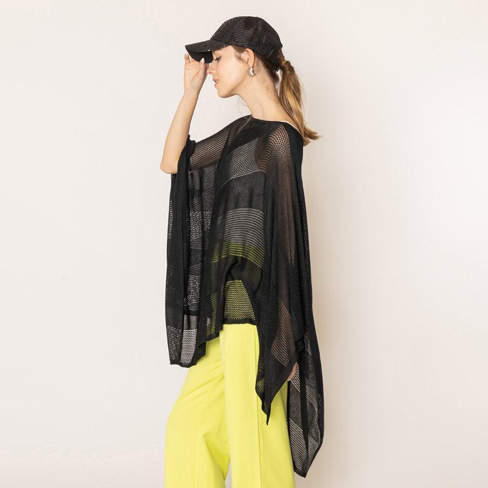 Black Lurex Mesh Poncho - Jewelry Store by Erik Rayo