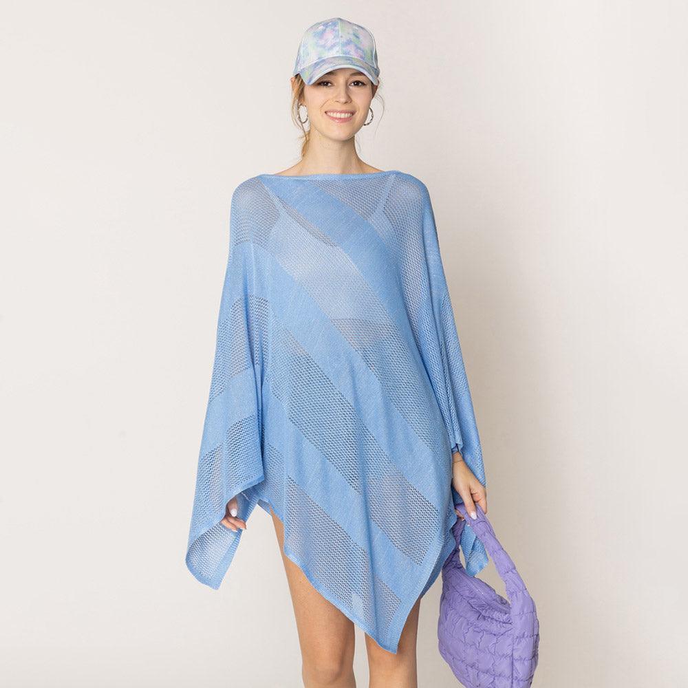 Blue Lurex Mesh Poncho - Jewelry Store by Erik Rayo