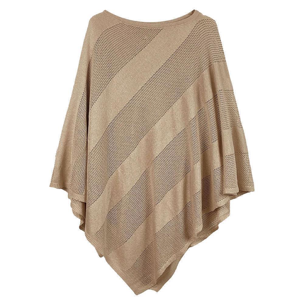 Camel Lurex Mesh Poncho - Jewelry Store by Erik Rayo